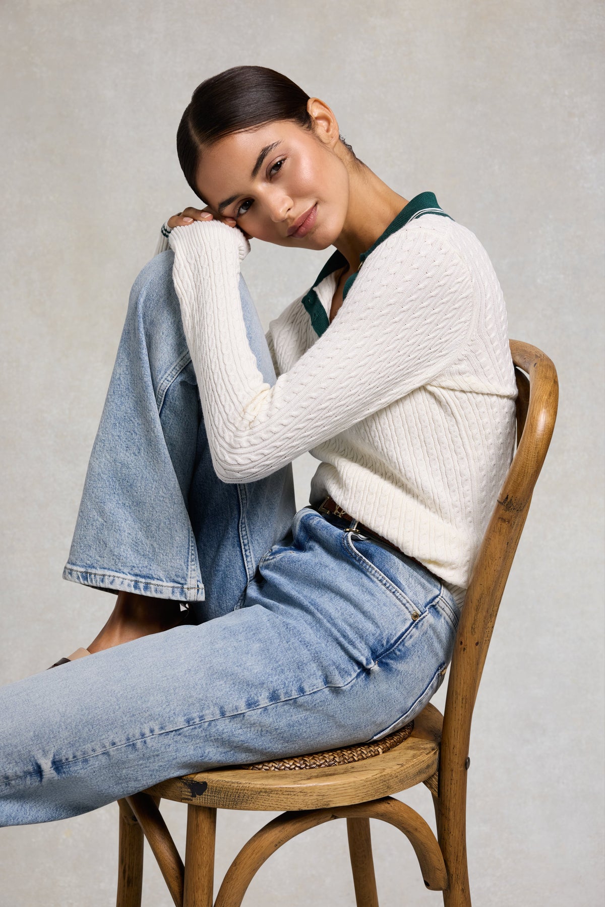 Orla Knit (Natural Racing Green)