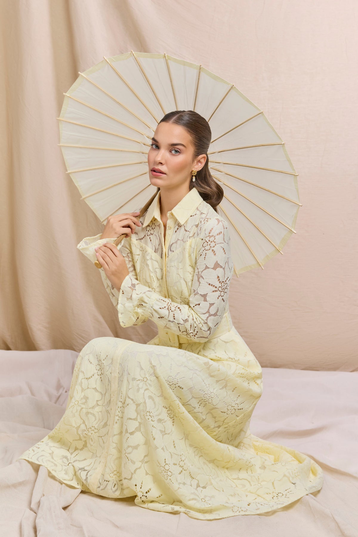 The Annabelle Lace Dress (Lemon) Look