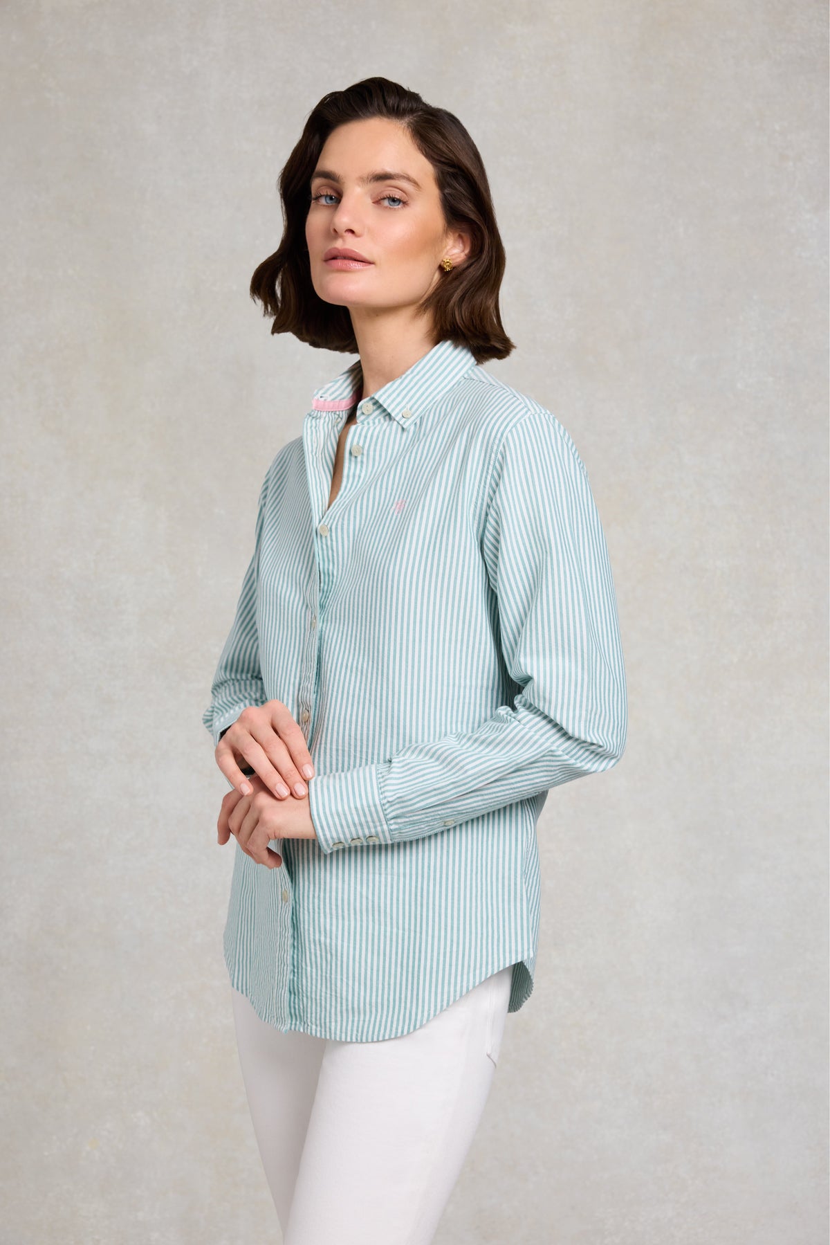 Oxford Shirt (Light Teal Stripe)