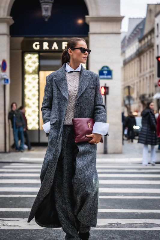 The Kelly Overcoat (Ebony Herringbone)