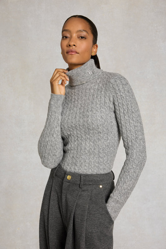Polly Roll Neck Knit (Grey)