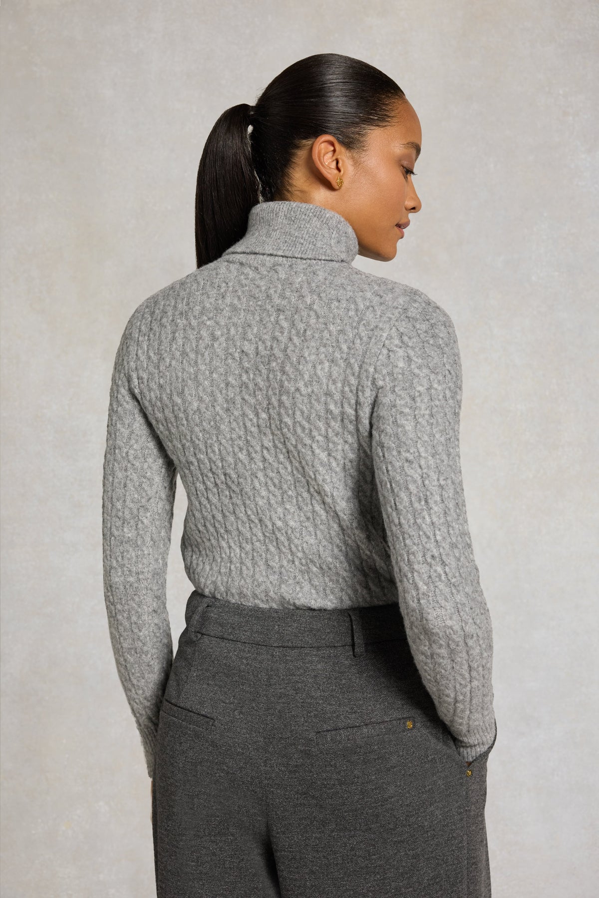 Polly Roll Neck Knit (Grey)