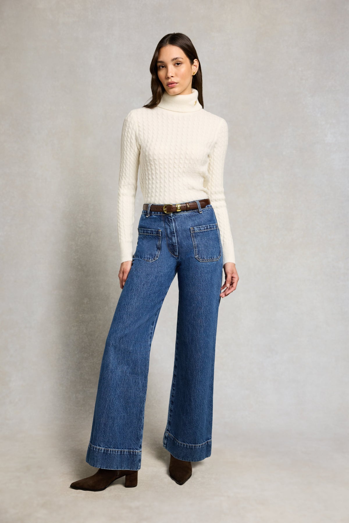 Polly Roll Neck Knit (Winter White)