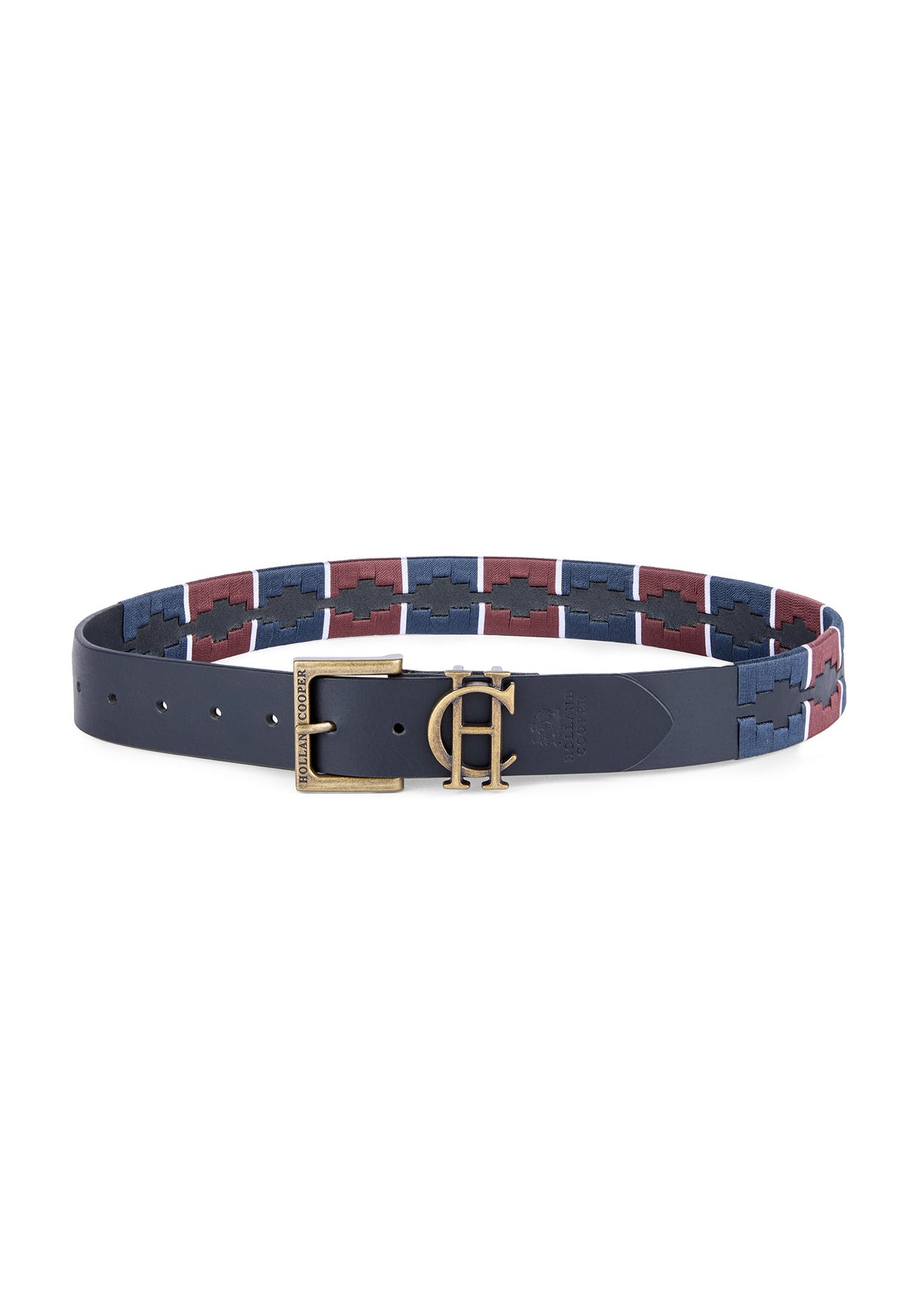 Men's Polo Belt (Oxblood Navy)