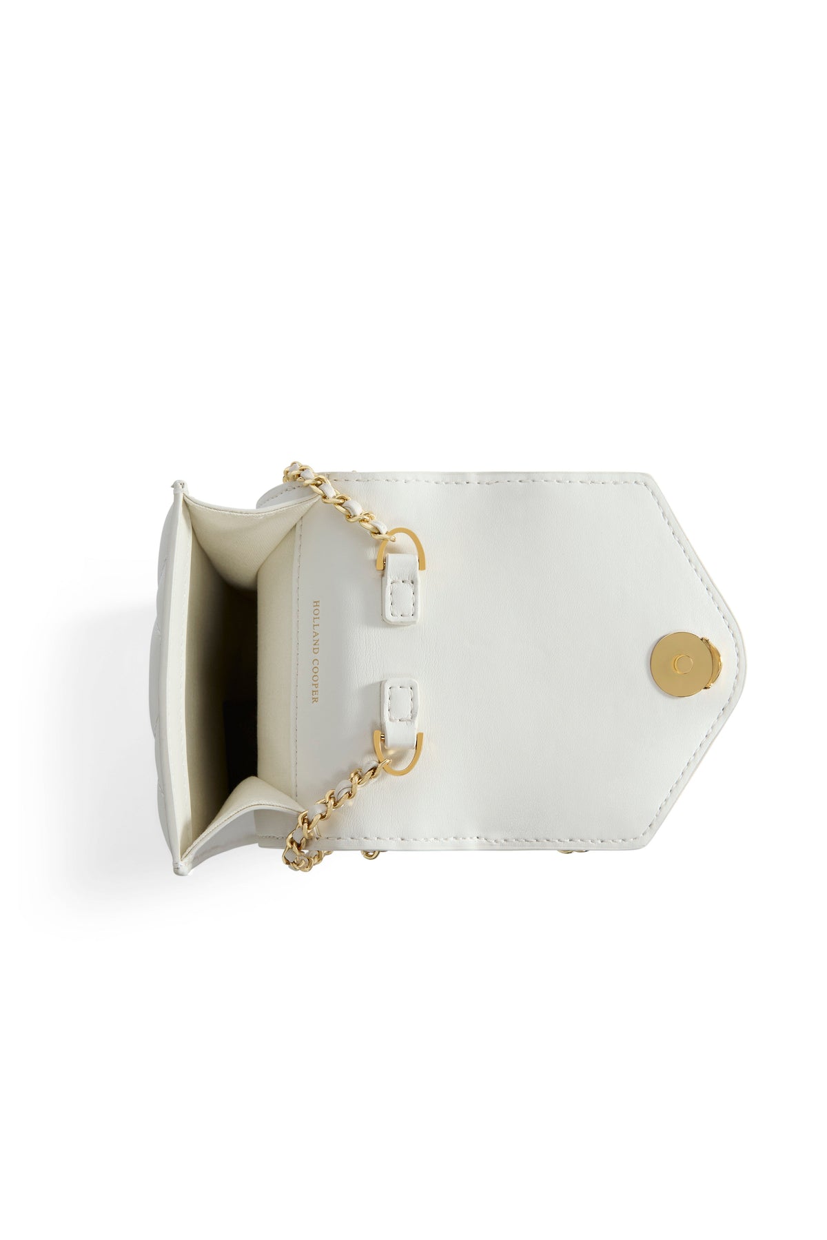 Quilted Chain Crossbody Pouch (Cream)