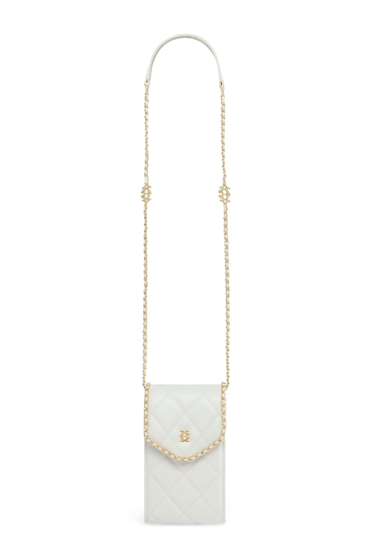 Quilted Chain Crossbody Pouch (Cream)