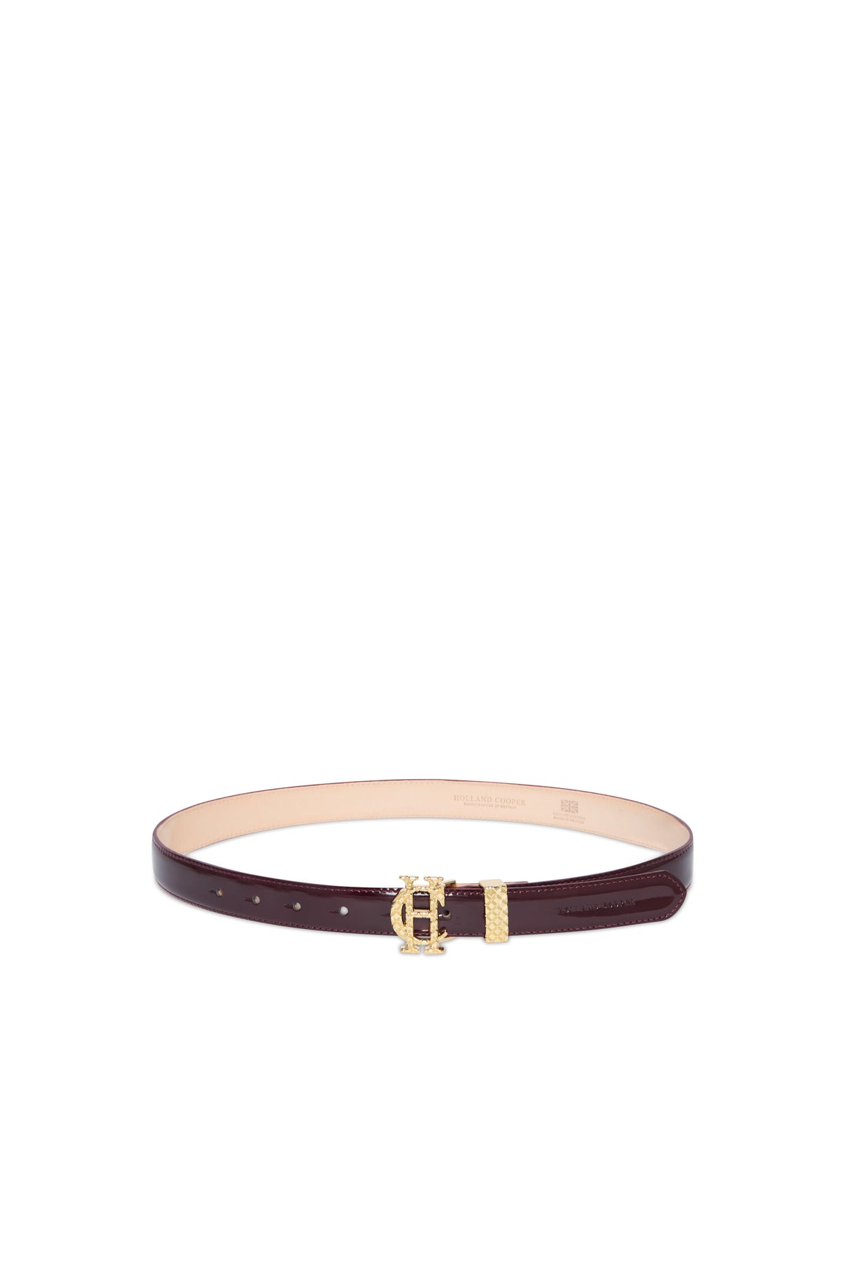 Quilted Slim Belt (Oxblood Patent)