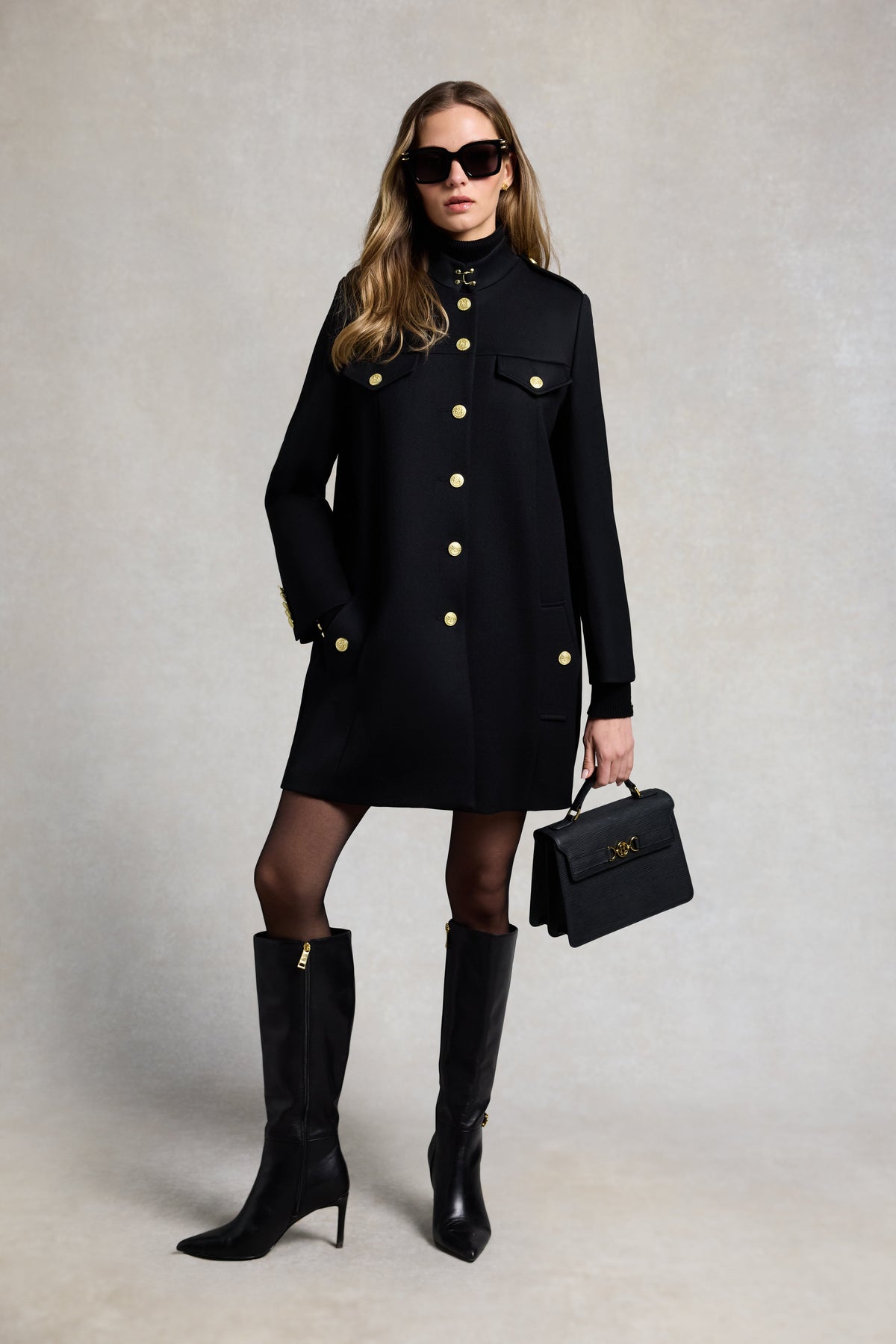Highbury Cape Coat (Black Twill)