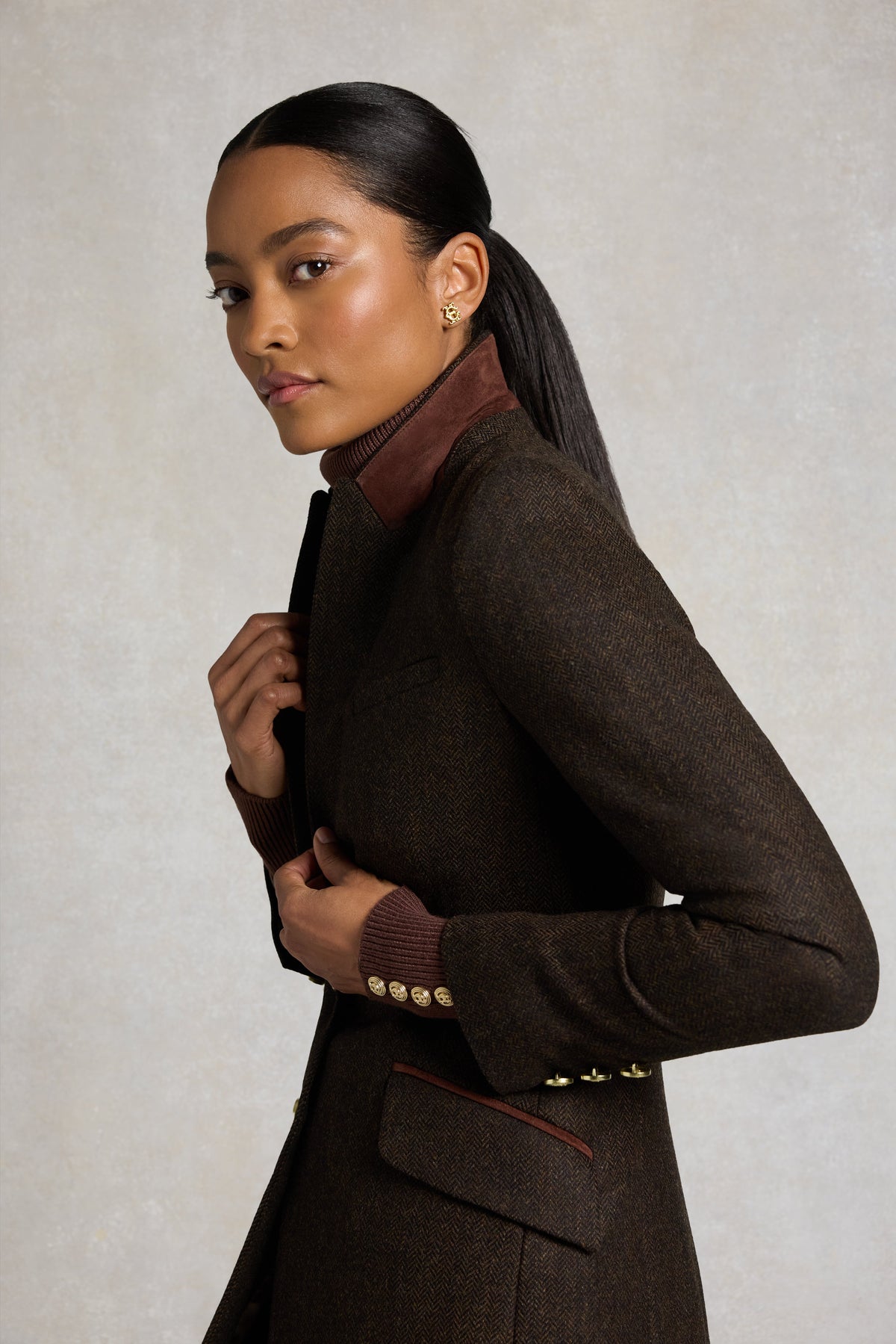 Highgrove Coat (Chocolate Herringbone)