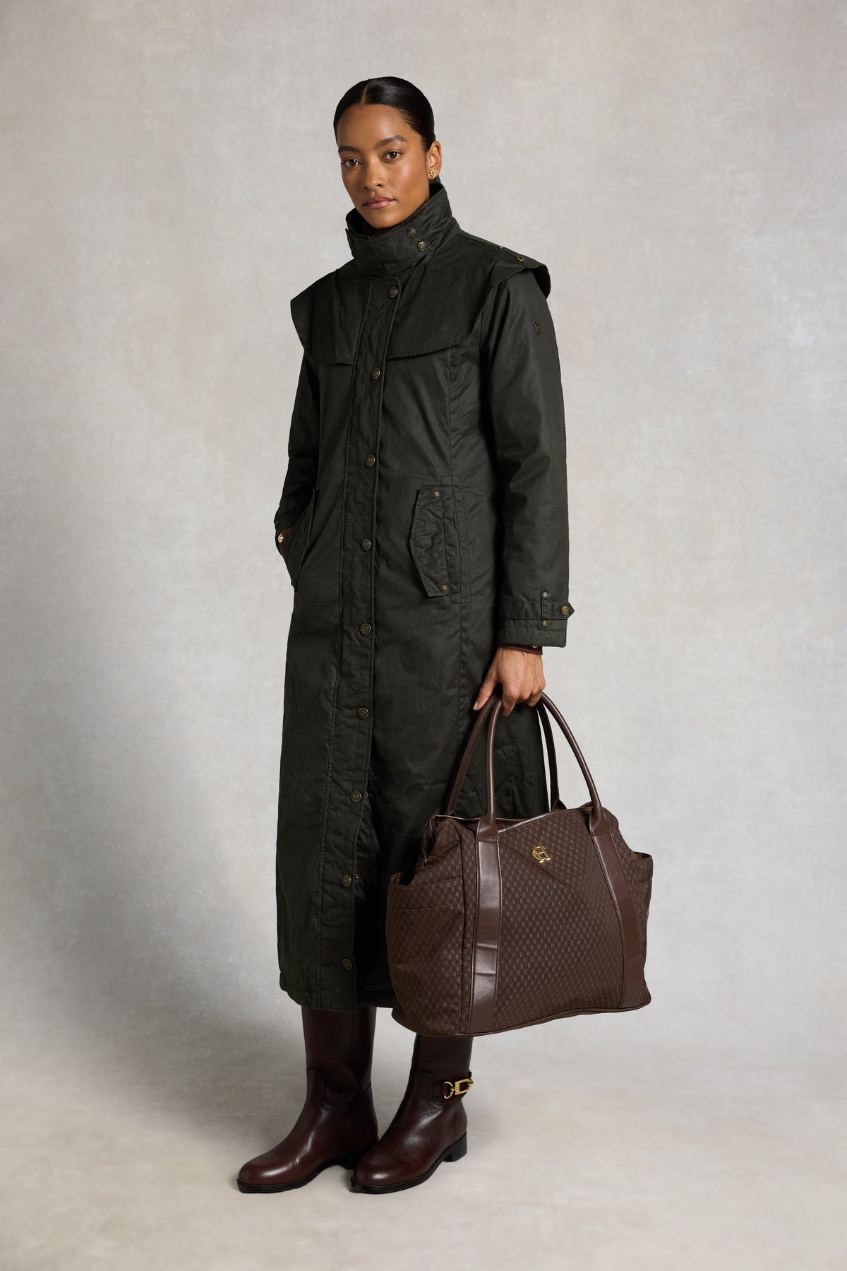 Merissa Wax Stockman Coat (Dark Olive)