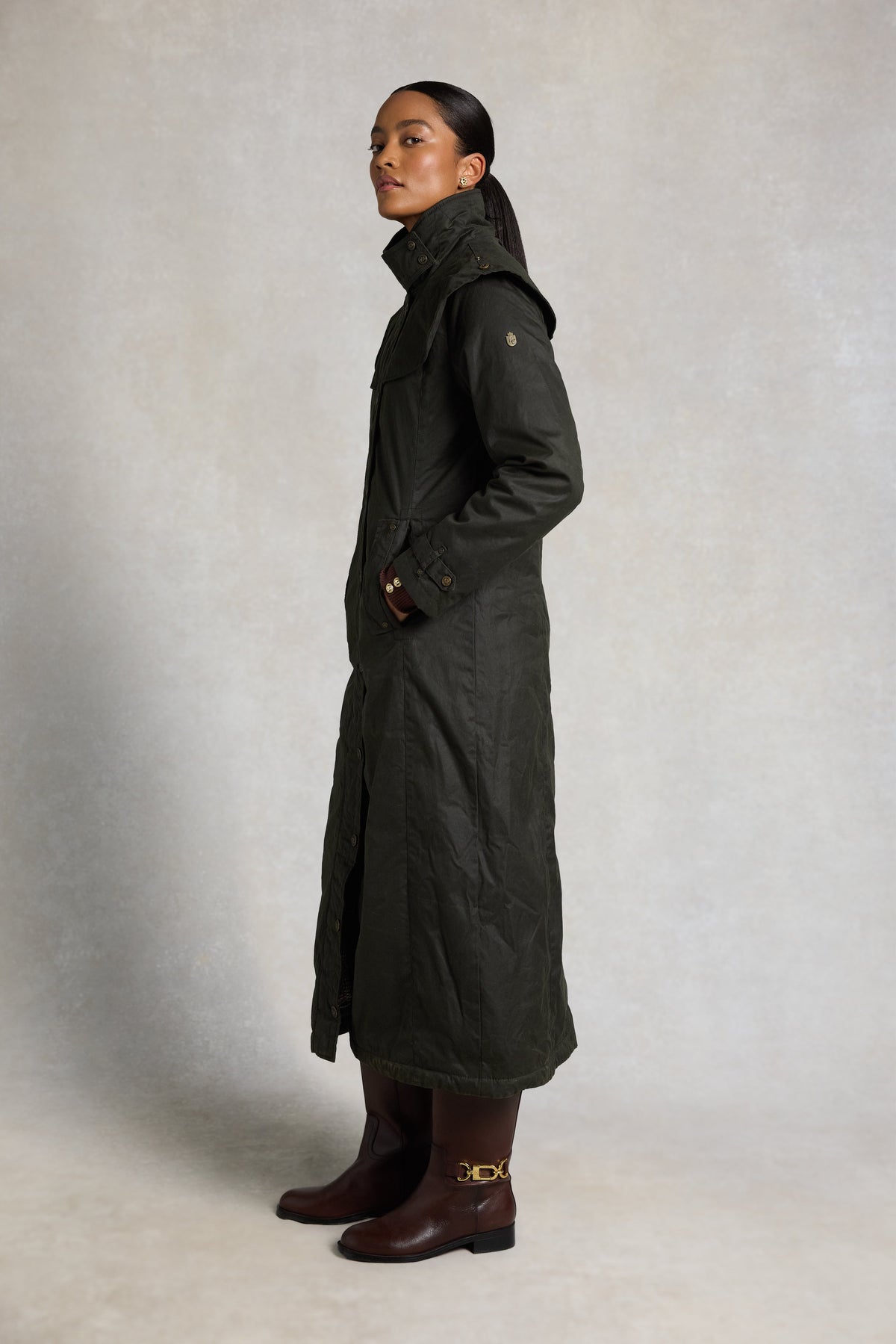 Merissa Wax Stockman Coat (Dark Olive)