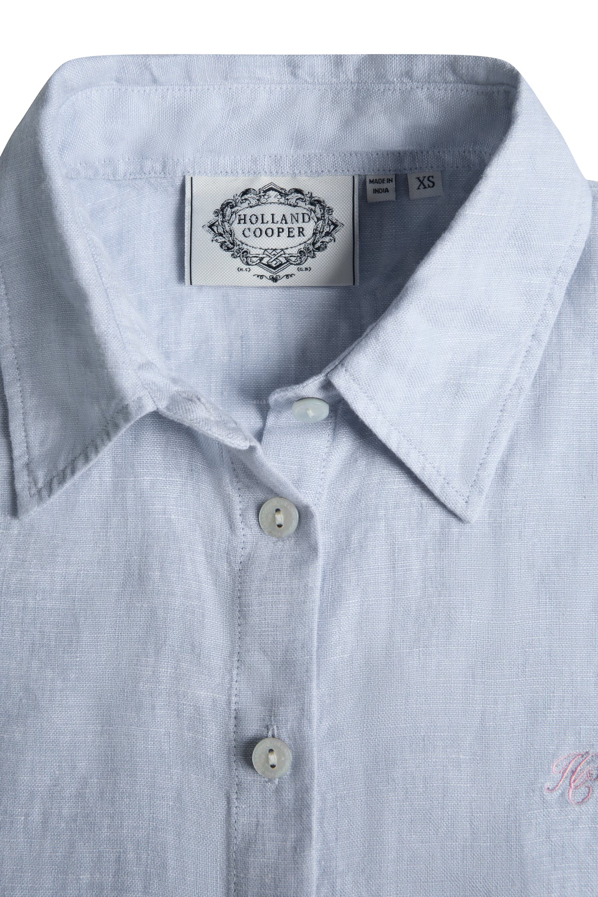 Sleeveless Amalfi Linen Shirt (Light Blue Linen)