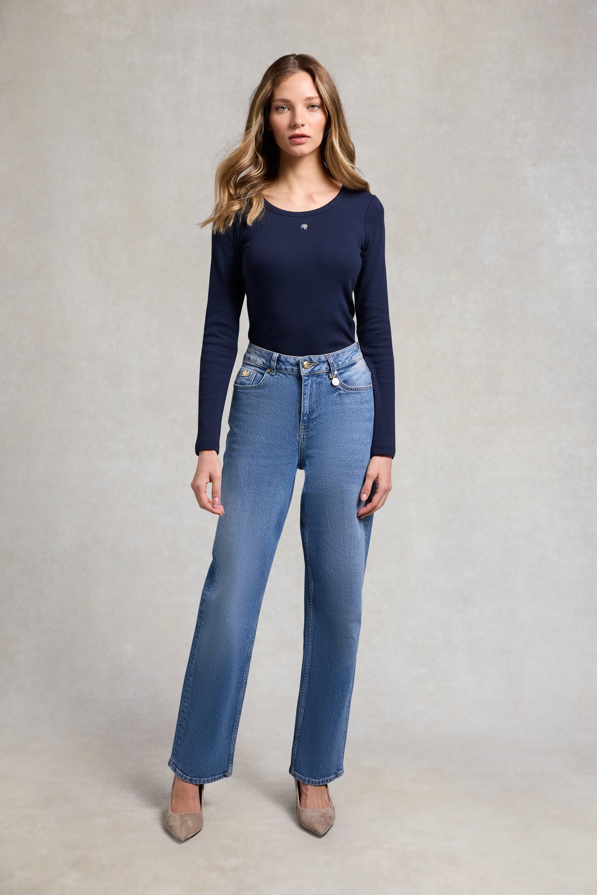 Rebecca Long Sleeve Top (Ink Navy)