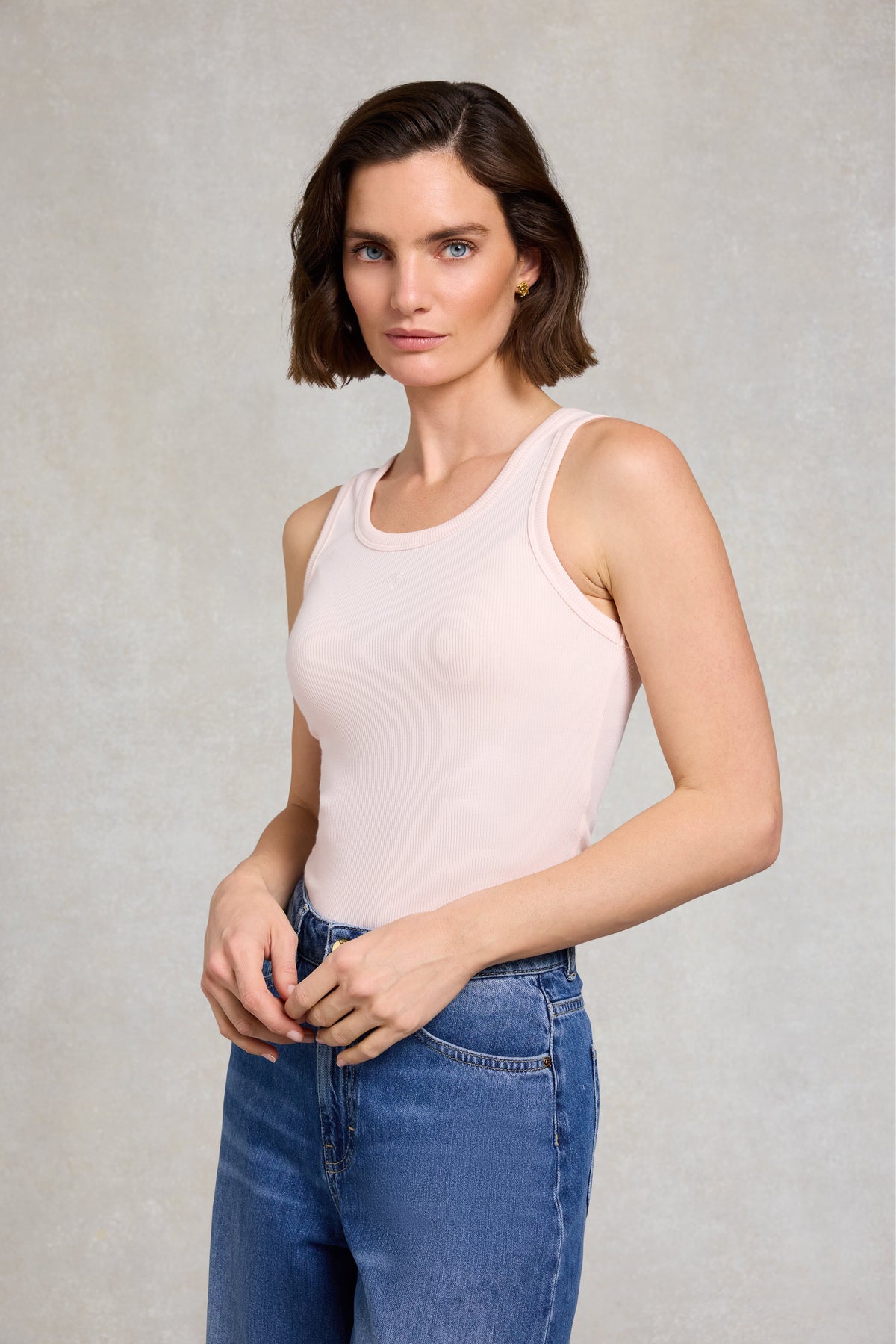 Rebecca Rib Tank (Palest Pink)