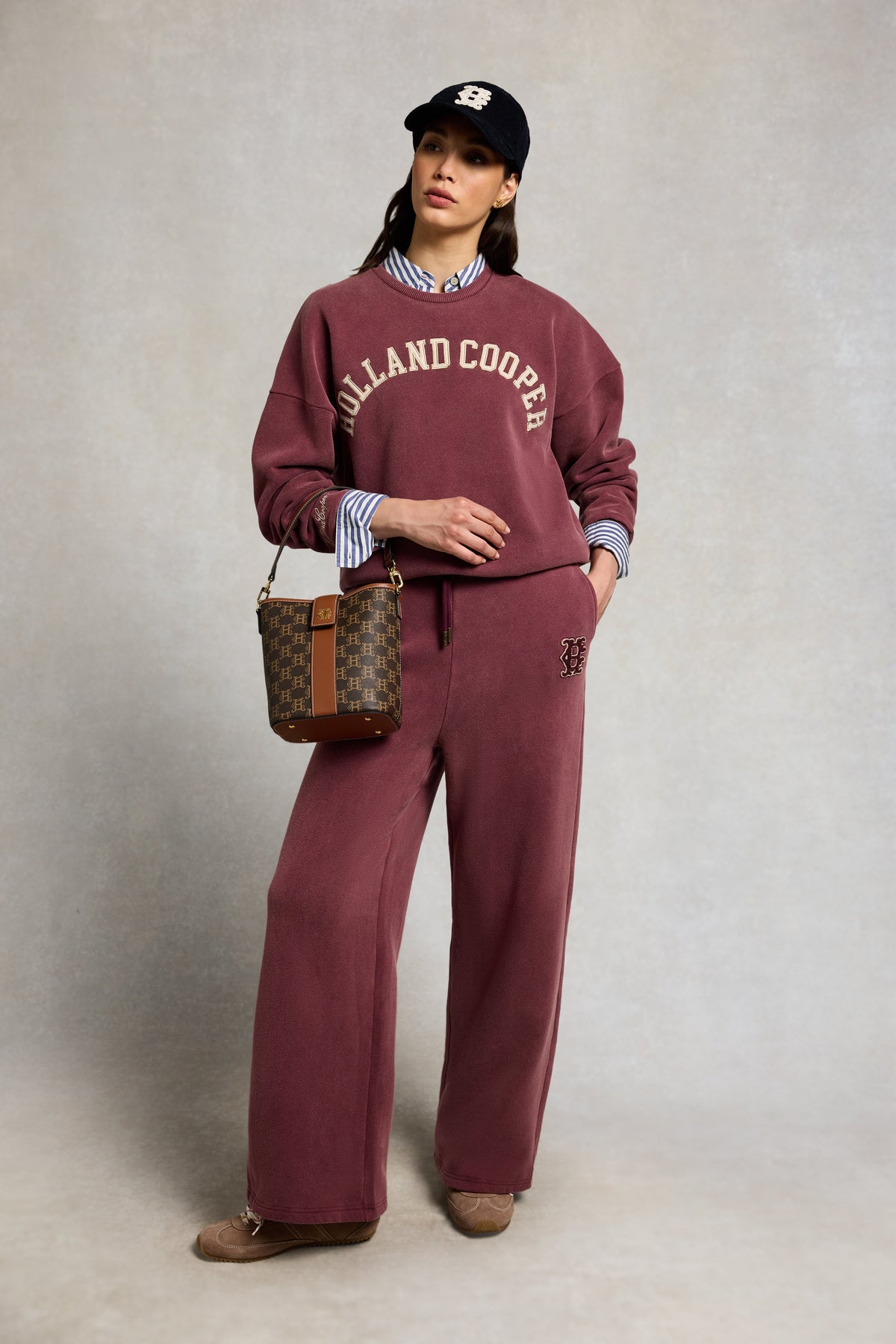 Relaxed Fit Crew Neck Sweat (Washed Mulberry)