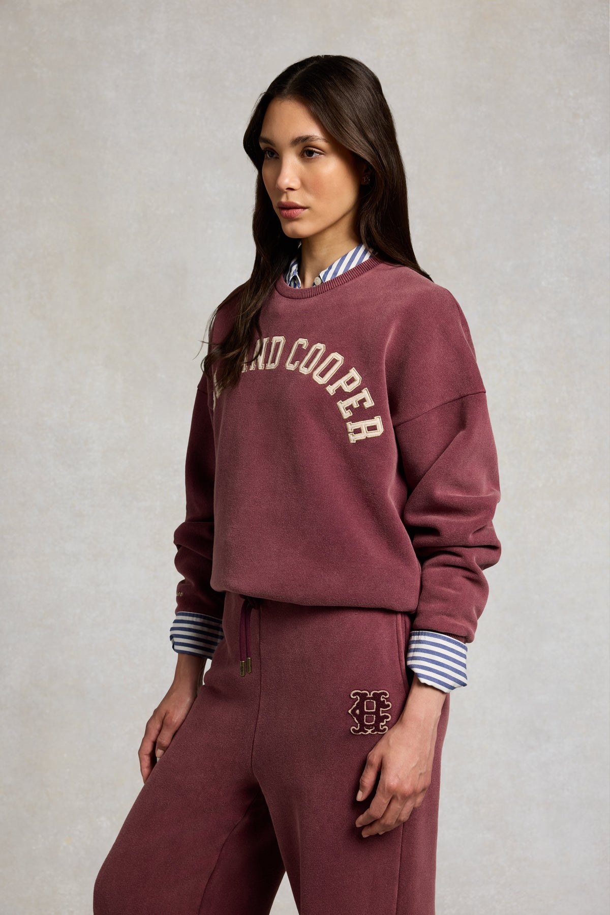 Relaxed Fit Crew Neck Sweat (Washed Mulberry)