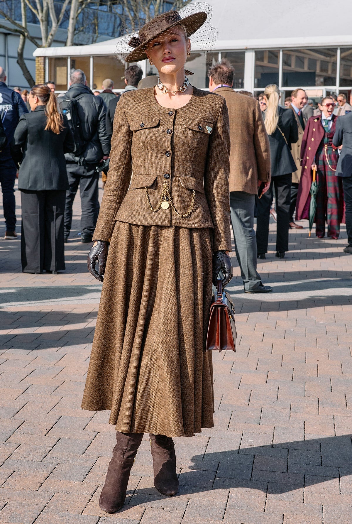 Leonora Smee's Cheltenham Look (Tobacco Herringbone)