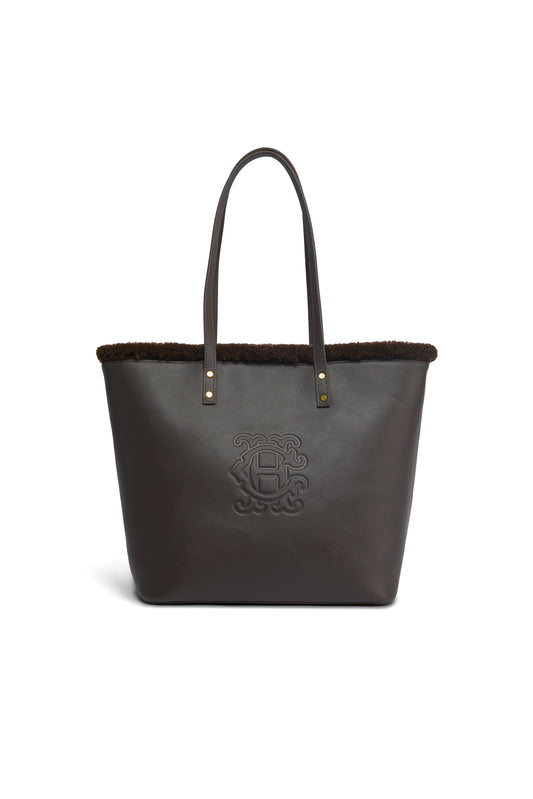 Shearling Tote (Chocolate)