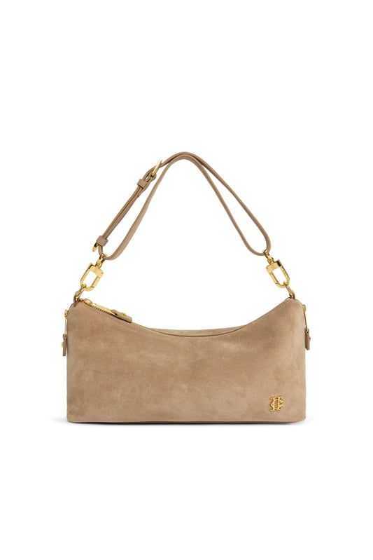 Slouch Shoulder Bag (Taupe Suede)