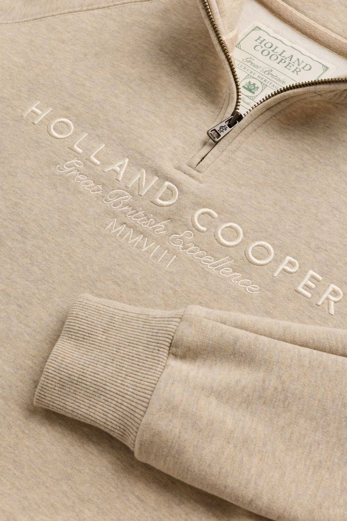 Sporting Goods Zip Henley (Oatmeal Marl)