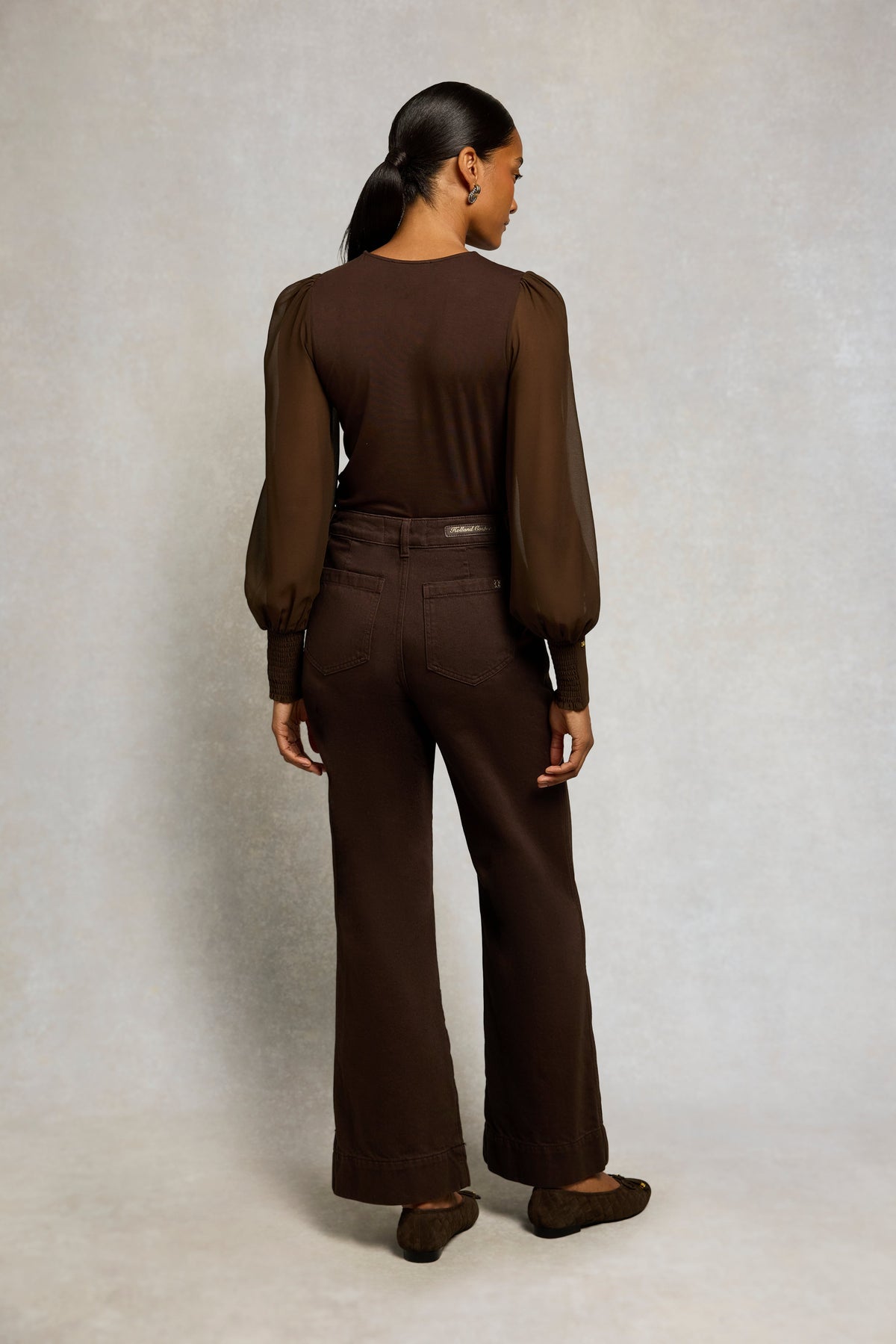 Supersoft Balloon Sleeve Top (Chocolate)