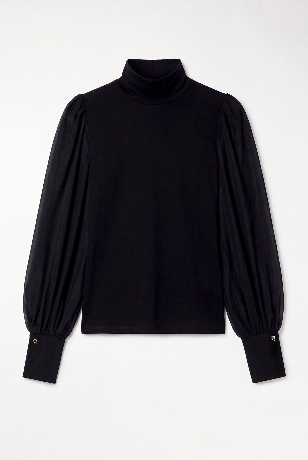 Supersoft Balloon High Neck Top (Black)