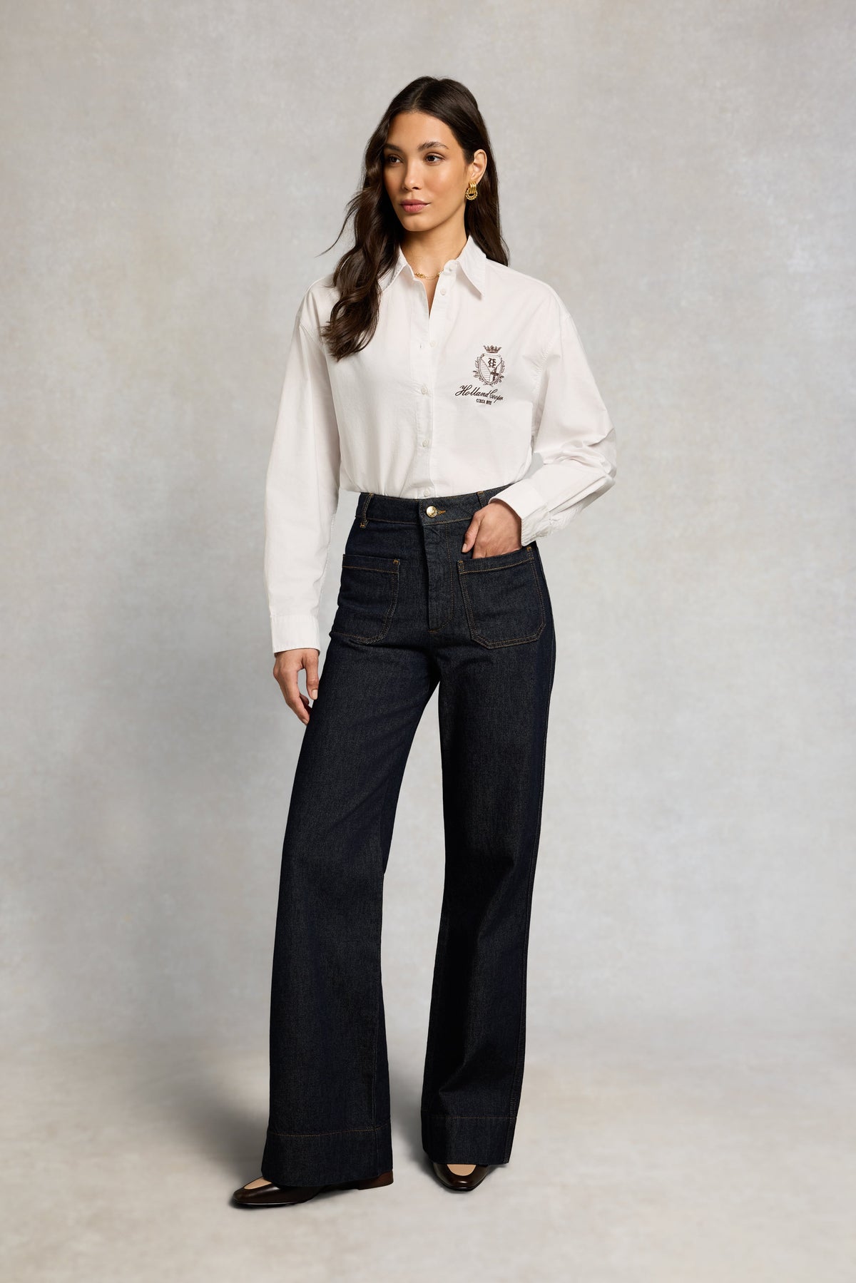Tailored Flared Jean (Super Dark Denim)