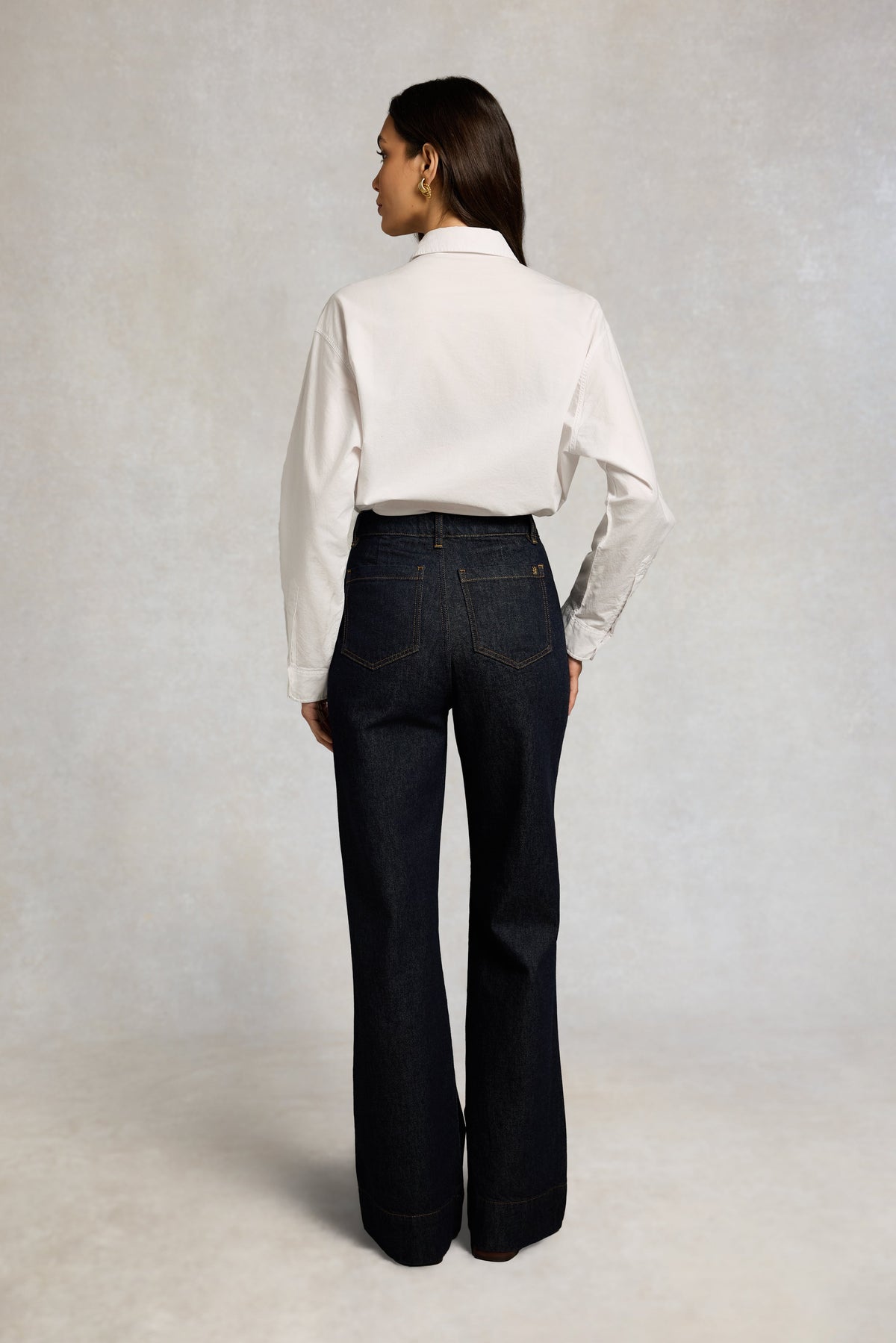 Tailored Flared Jean (Super Dark Denim)