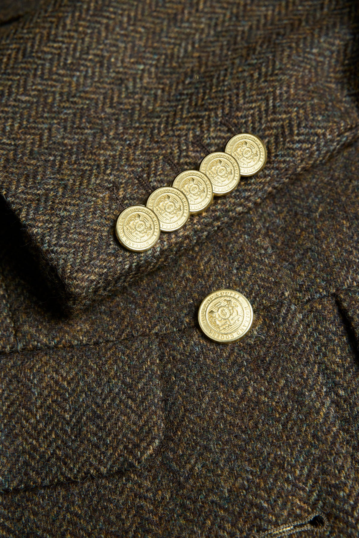 Tailored Peplum Jacket (Dark Green Herringbone)