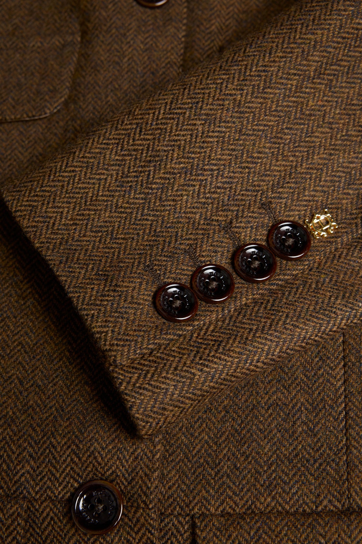 Tailored Peplum Jacket (Tobacco Herringbone)