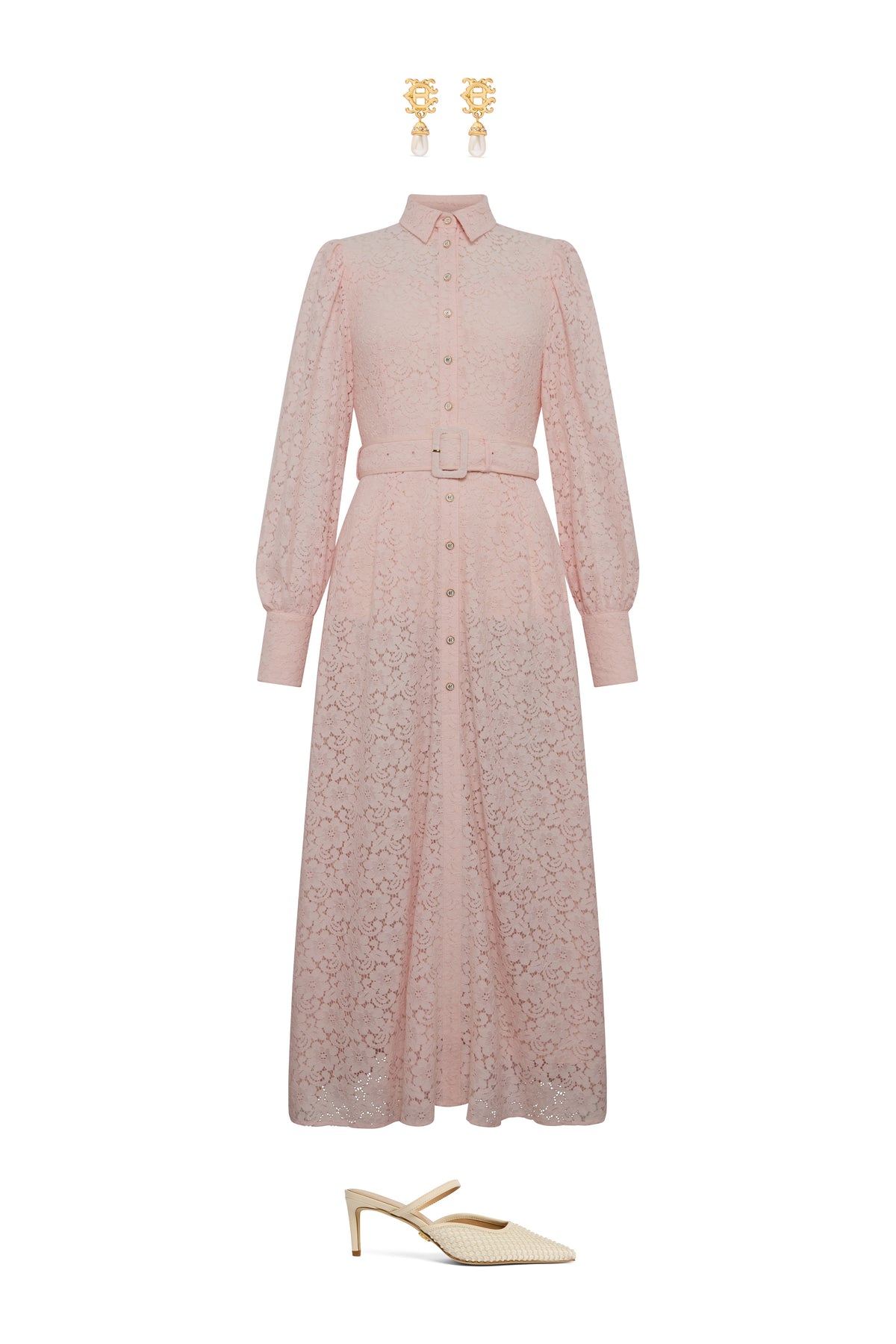The Iona Lace Dress (Blush) Look