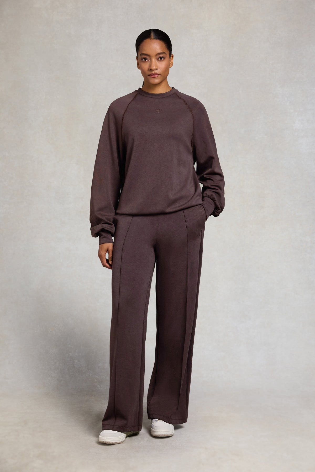 Artemis Wide Leg Soft Jogger (Chocolate)