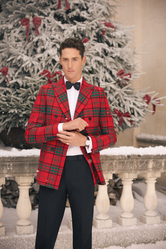 The Double Breasted Blazer (Red Tartan)