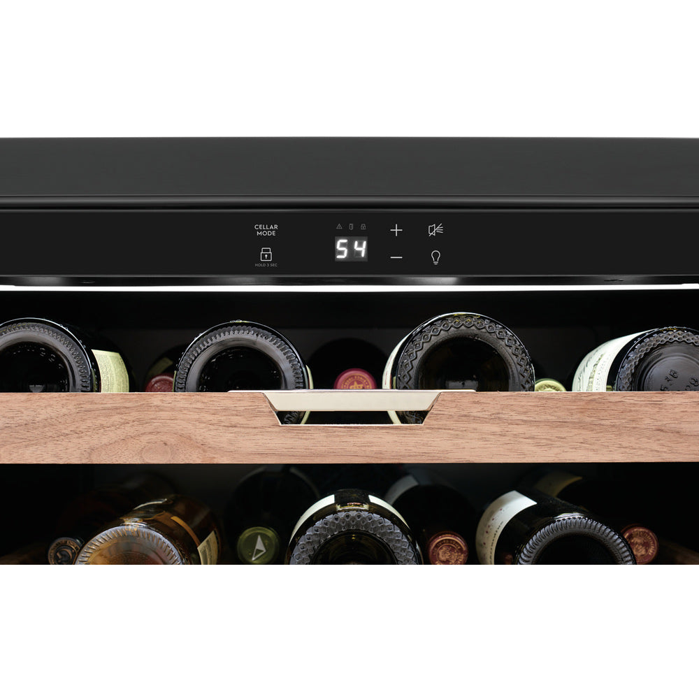 24" 41-Bottle Under-Counter Wine Cooler in Stainless Steel with Premium Wide-Slat Walnut ShelvingRefrigerators