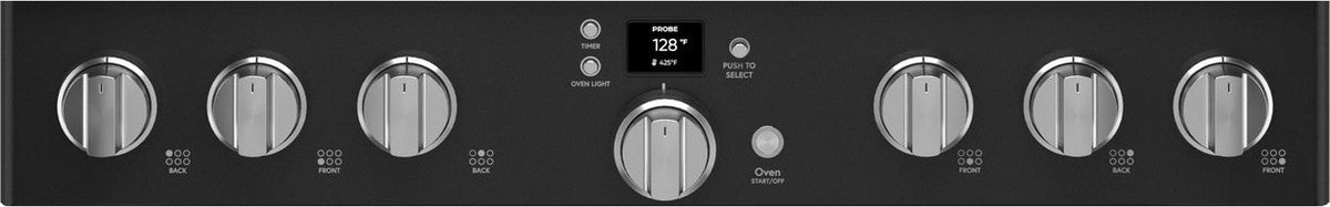 6.2 CuFt Smart 6-Burner Freestanding Gas Range in Matte Black with Versatile Cooktop