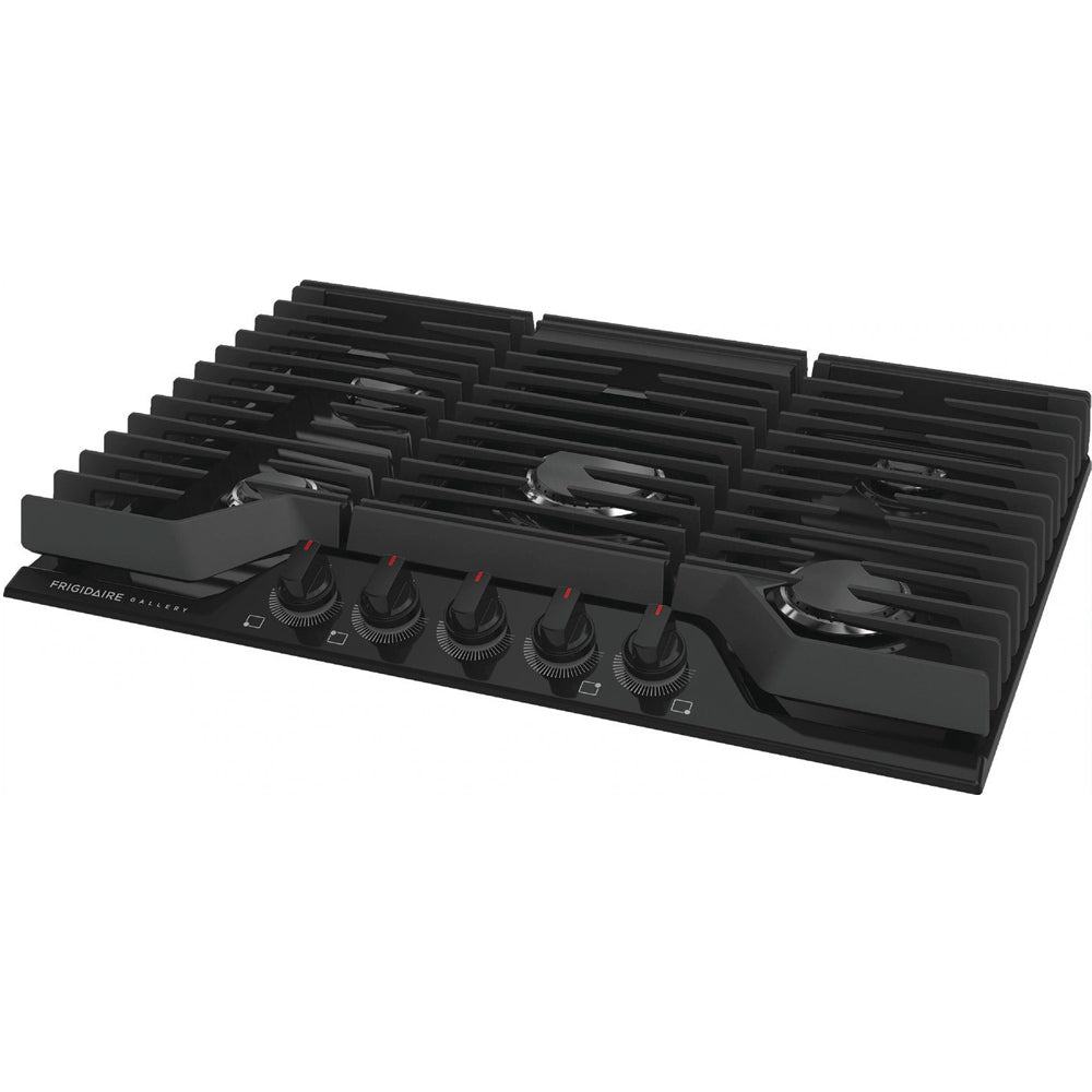 30" Gas Cooktop in Black with Bright Backlit LED Knobs