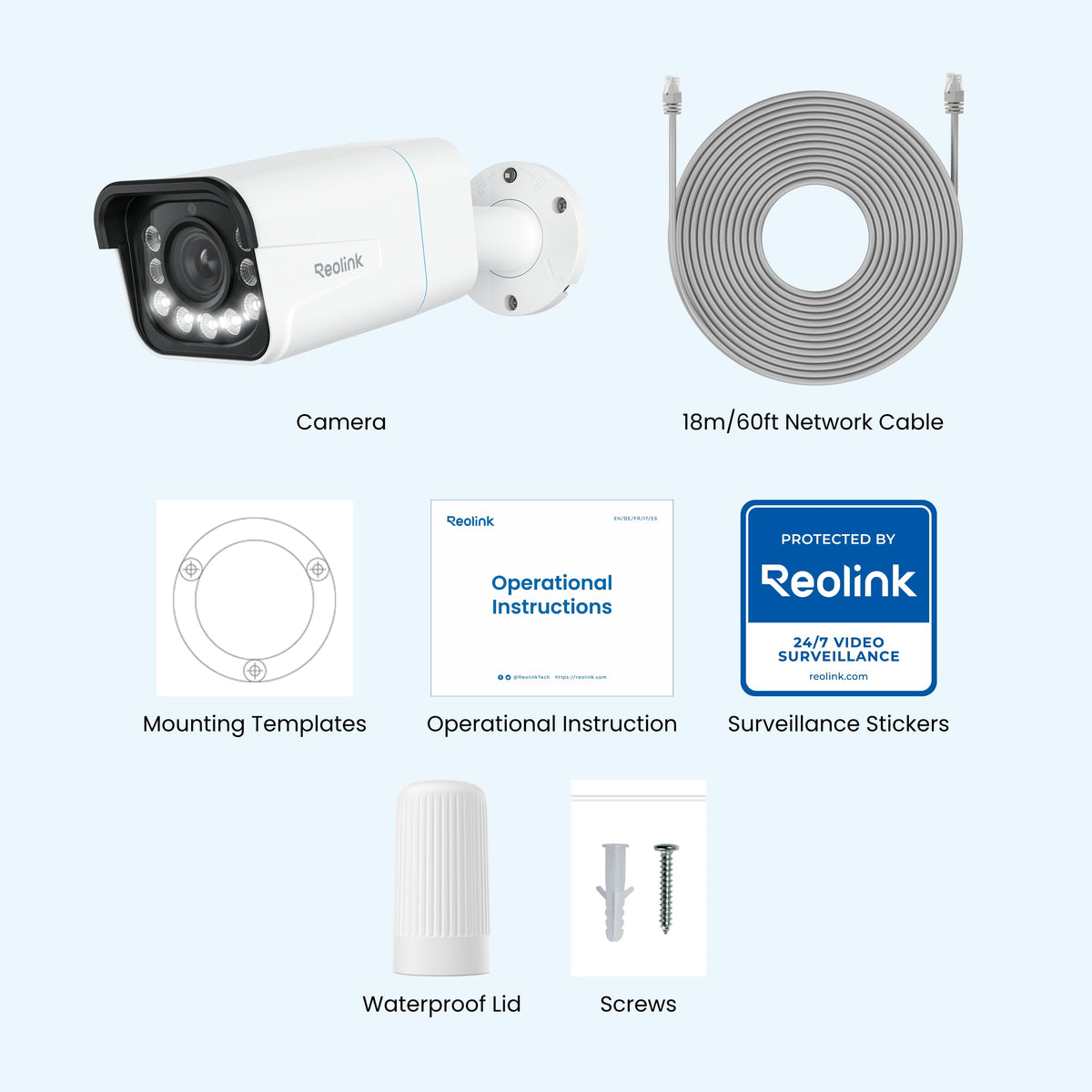 4K 8MP Outdoor Wired PoE Security IP Camera with 5X Optical Zoom - White