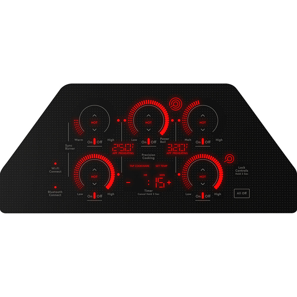 30" Smart 5-Element Electric Cooktop in Black with Power Boil on Tri- and Dual-Ring Elements