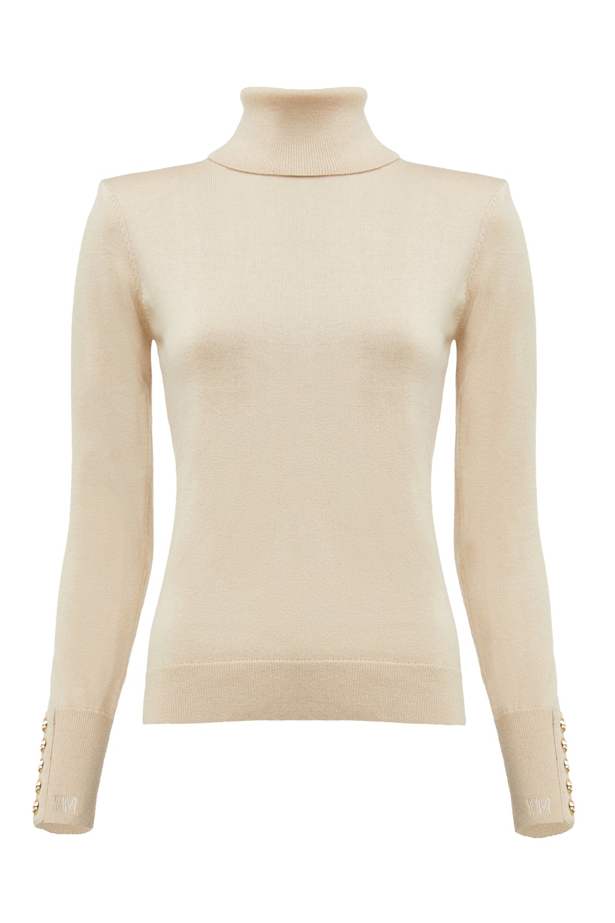Victoria Cashmere Roll Neck (Stone)