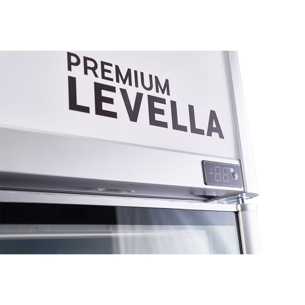 18.0 CuFt Commercial Display 2-Glass Door Refrigerator in Silver with 8 Adjustable Wire Shelves