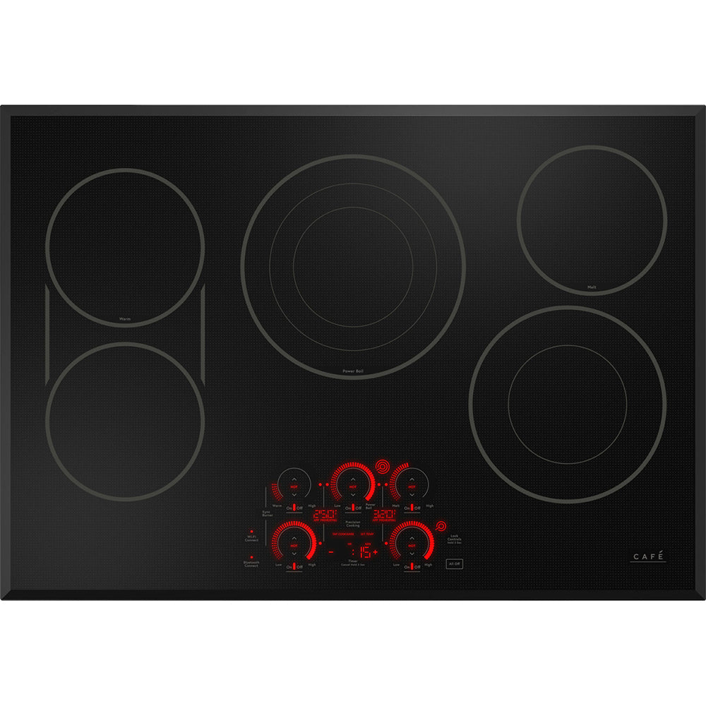 30" Smart 5-Element Electric Cooktop in Black with Power Boil on Tri- and Dual-Ring Elements