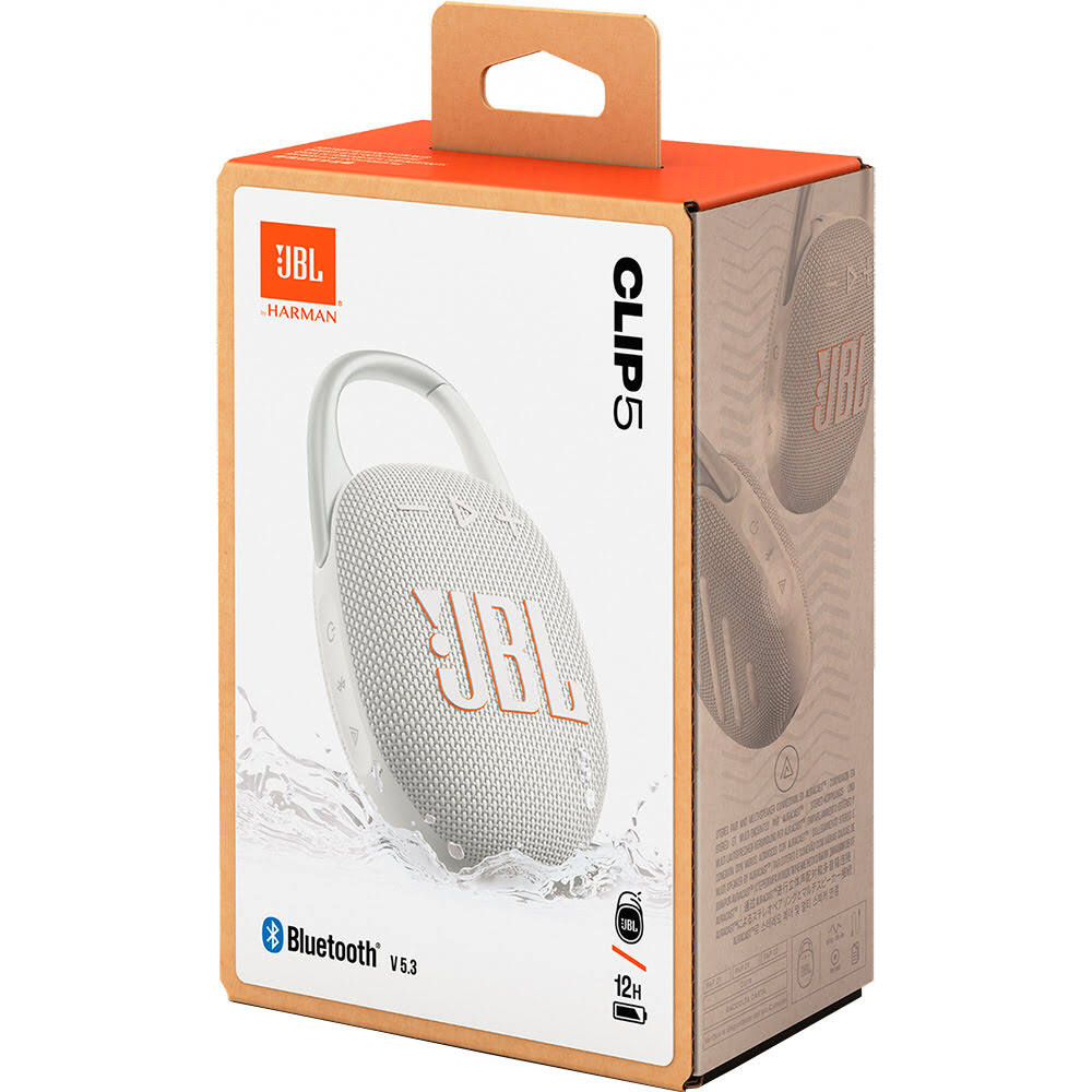 Clip 5 Waterproof Portable Bluetooth Speaker - White