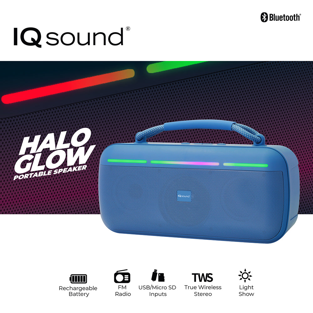 Halo Glow Portable Bluetooth Speaker - Blue