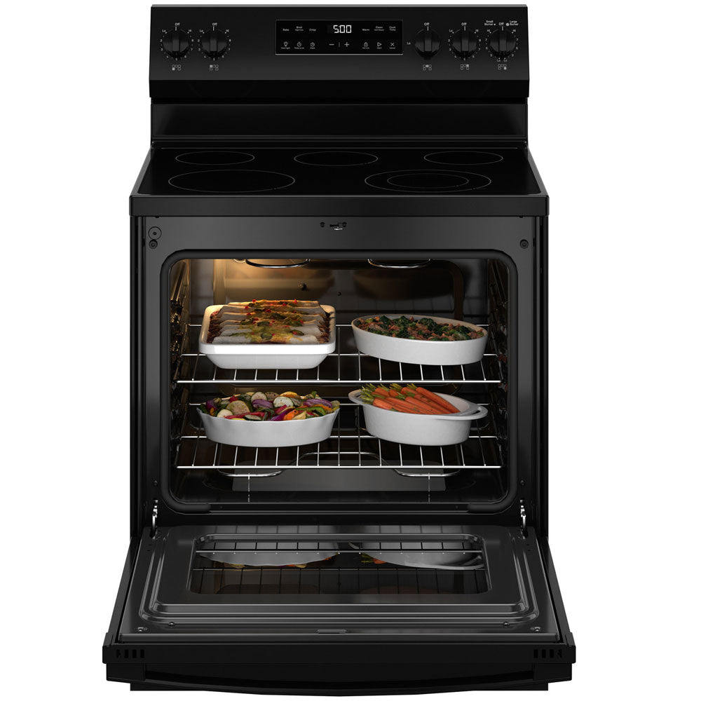 5.3 Cu. Ft. 5 Burner Electric Range with Self/Steam Clean - Black