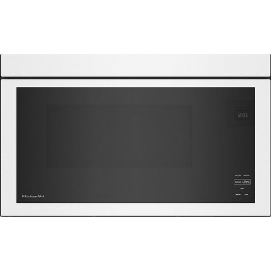 1.1 CuFt 1000 Wattage Over-The-Range Microwave in White with Flush Built-In Design
