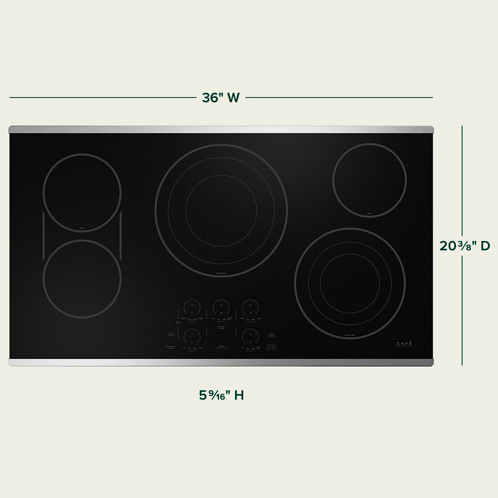 36" Smart 4-Element Radiant Electric Cooktop in Stainless Steel with Smooth Top
5 Ribbon Burner and Touch Control