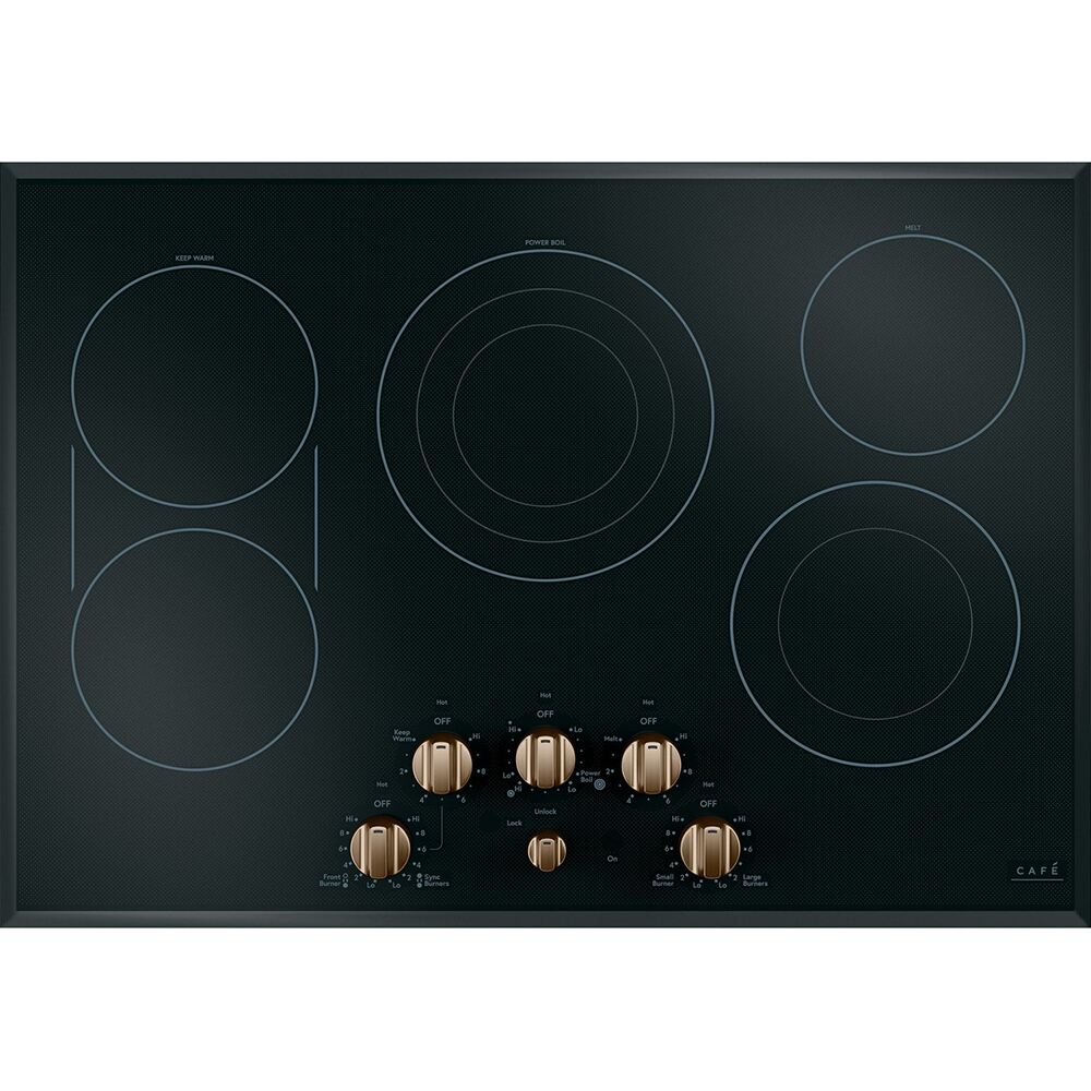 5 Electric Cooktop Knobs - Brushed Bronze