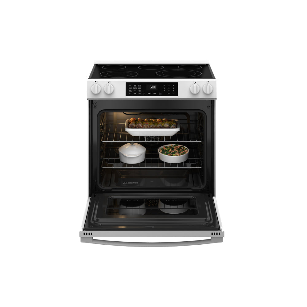 30-inch Slide-in Electric Convection Range Oven with No Preheat Air Fry and EasyWash™ Oven Tray - White