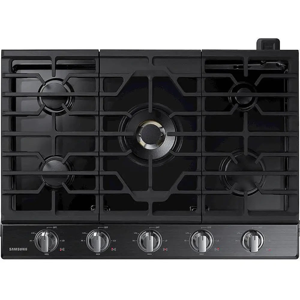 30-Inch Smart Gas Cooktop with 22K BTU Dual Power Burner in Black Stainless Steel