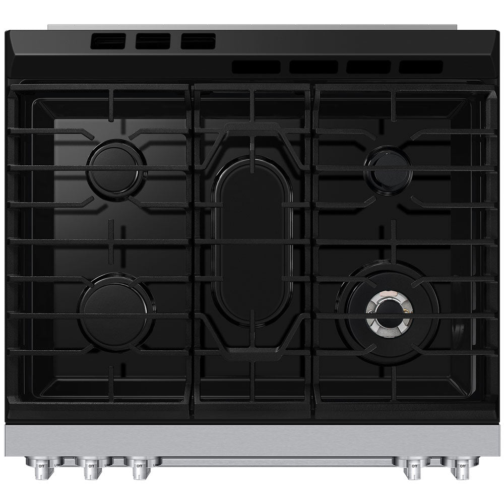 Bespoke 6 CuFt Smart Slide-In Gas Range in White Glass
